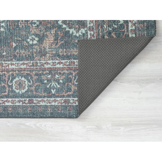 Kaleen Boho Patio Collection Dark Teal Throw Rug 2' x 3'