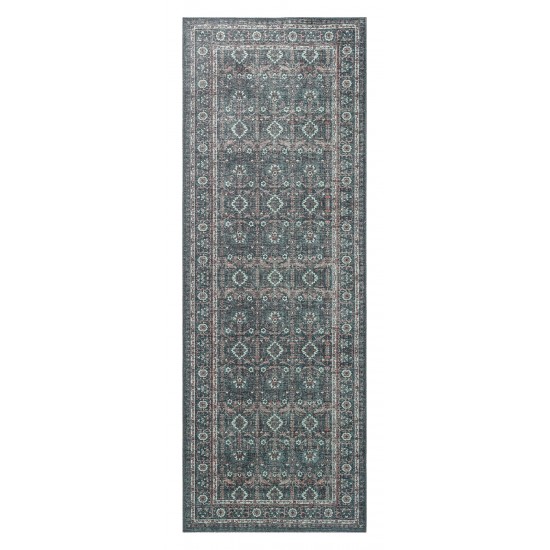 Kaleen Boho Patio Collection Dark Teal Throw Rug 2' x 3'