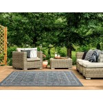 Kaleen Boho Patio Collection Dark Teal Throw Rug 2' x 3'