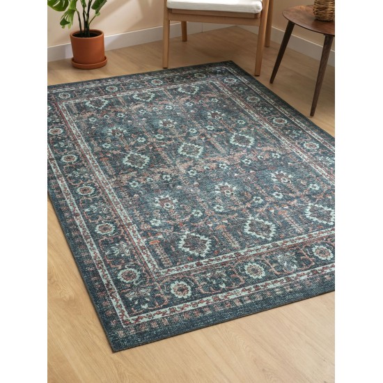 Kaleen Boho Patio Collection Dark Teal Runner 2'3" x 7'6"