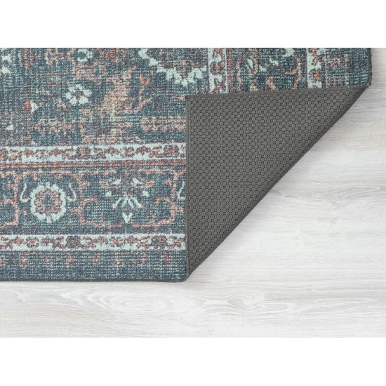 Kaleen Boho Patio Collection Dark Teal Area Rug 5' x 7'6"