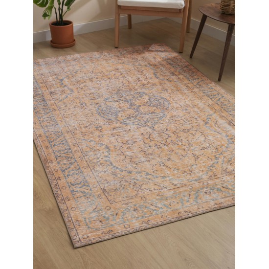 Kaleen Boho Patio Collection Light Orange Area Rug 5' x 7'6"