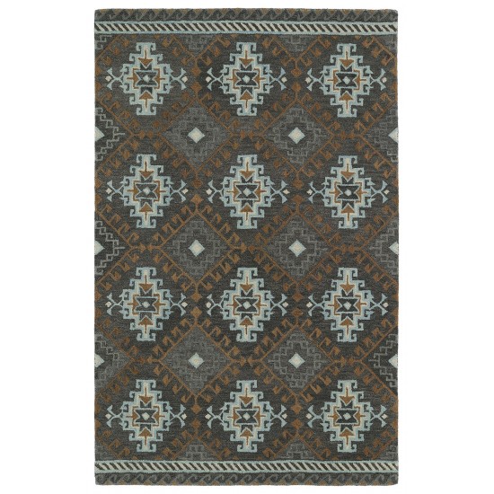 Kaleen Global Inspiration Collection Dark Gray Gray Throw Rug 2' x 3'