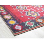 Kaleen Boho Patio Collection Bright Cranberry Throw Rug 2' x 3'