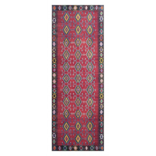 Kaleen Boho Patio Collection Bright Cranberry Throw Rug 2' x 3'