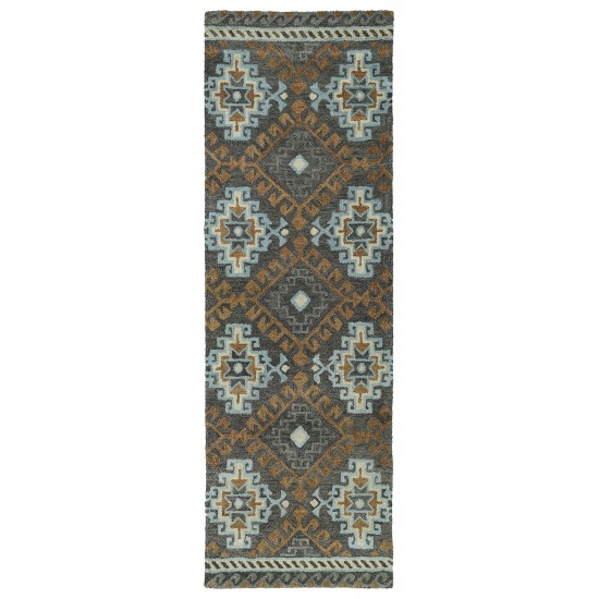 Kaleen Global Inspiration Collection Dark Gray Gray Area Rug 5' x 7'9"