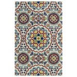 Kaleen Global Inspiration Collection Light Ivory Throw Rug 2' x 3'