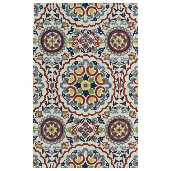 Kaleen Global Inspiration Collection Light Ivory Throw Rug 2' x 3'