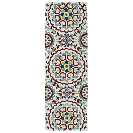 Kaleen Global Inspiration Collection Light Ivory Runner 2'6" x 8'