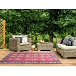 Kaleen Boho Patio Collection Bright Cranberry Throw Rug 3' x 5'