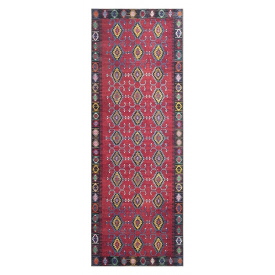 Kaleen Boho Patio Collection Bright Cranberry Area Rug 5' x 7'6"