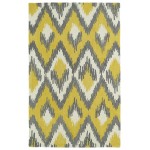 Kaleen Global Inspiration Collection Bright Yellow Throw Rug 2' x 3'
