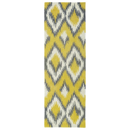 Kaleen Global Inspiration Collection Bright Yellow Throw Rug 2' x 3'
