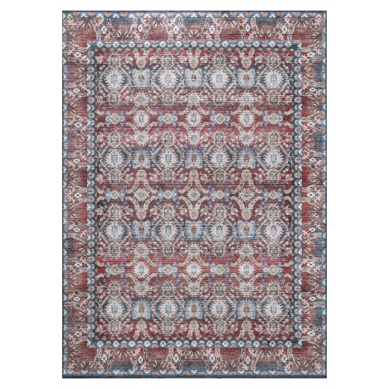 Kaleen Boho Patio Collection Multi Blue Throw Rug 2' x 3'