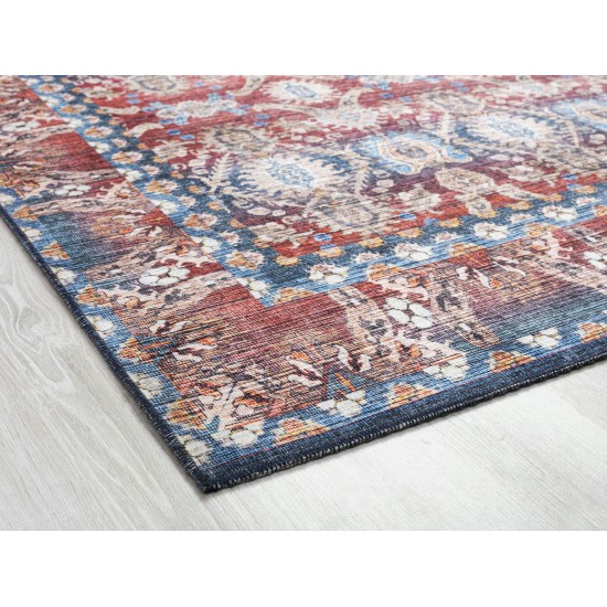 Kaleen Boho Patio Collection Multi Blue Throw Rug 2' x 3'