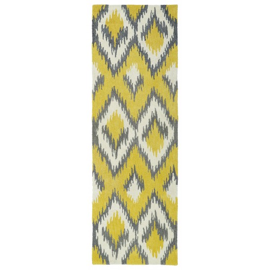 Kaleen Global Inspiration Collection Bright Yellow Runner 2'6" x 8'