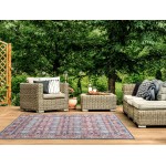 Kaleen Boho Patio Collection Multi Blue Runner 2'3" x 7'6"