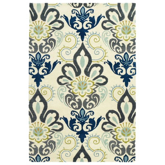 Kaleen Global Inspiration Collection Ivory Charcoal Runner 2'6" x 8'