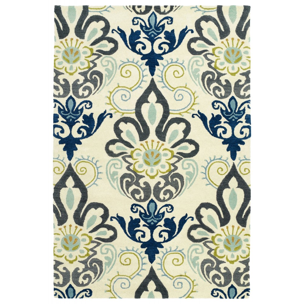 Kaleen Global Inspiration Collection Ivory Charcoal Runner 2'6" x 8'