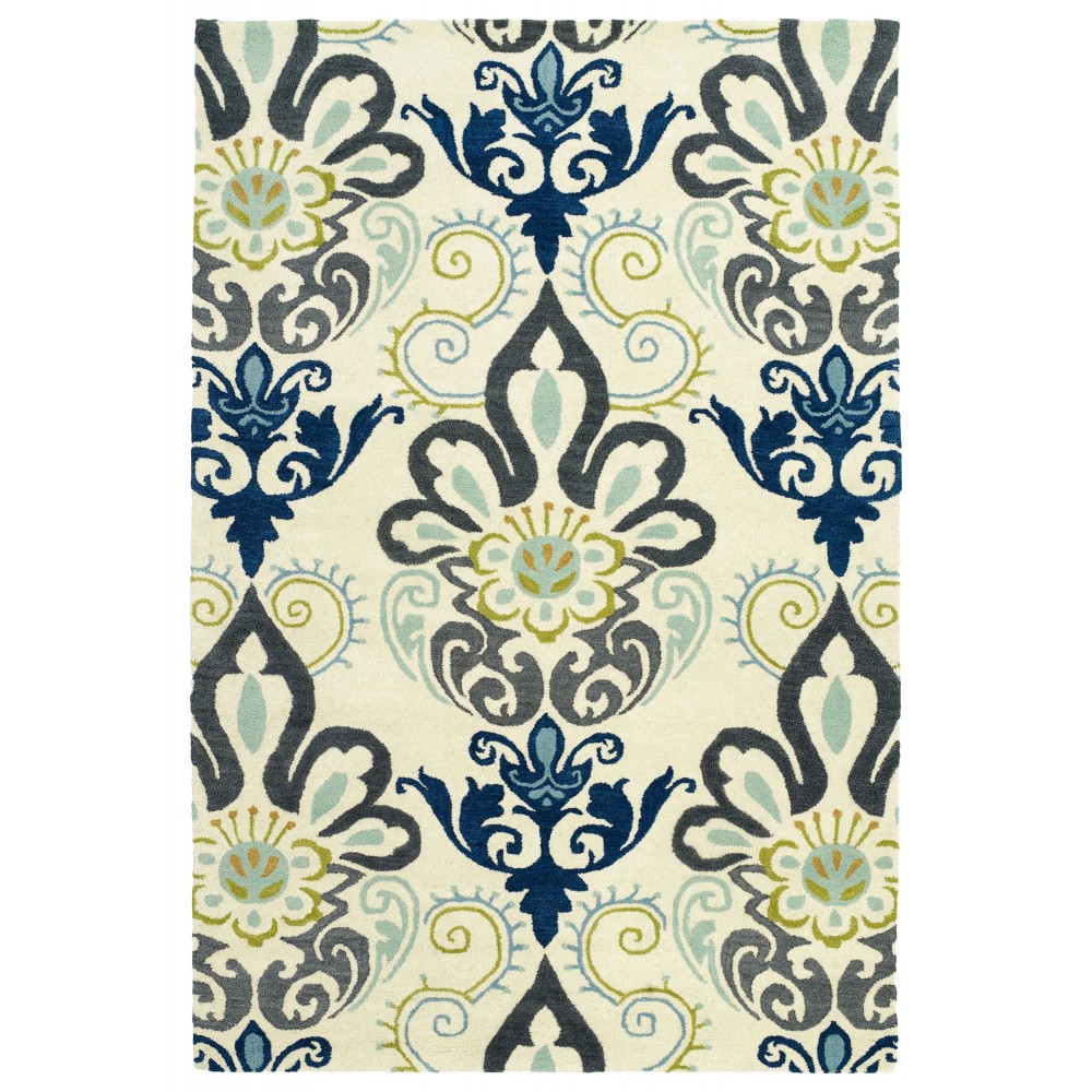 Kaleen Global Inspiration Collection Ivory Charcoal Area Rug 5' x 7'9"