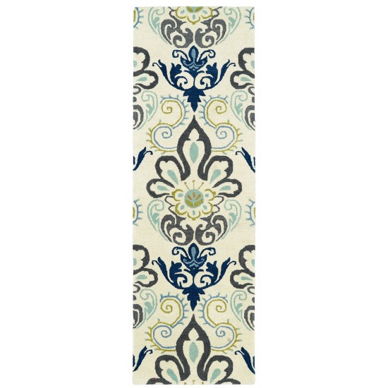 Kaleen Global Inspiration Collection Ivory Charcoal Area Rug 5' x 7'9"