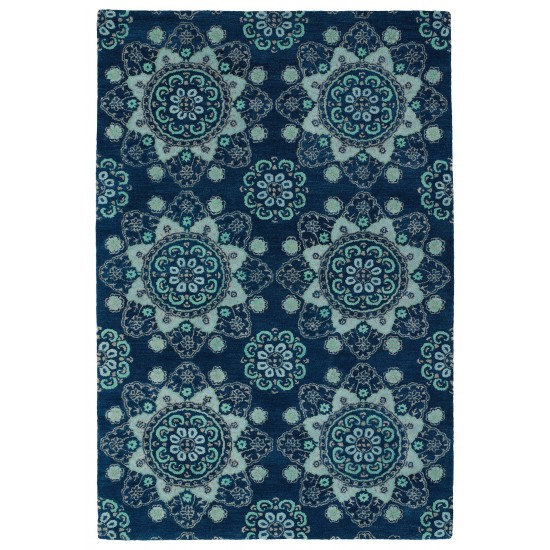 Kaleen Global Inspiration Collection Dark Navy Runner 2'6" x 8'