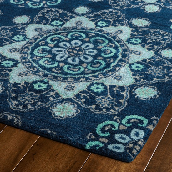 Kaleen Global Inspiration Collection Dark Navy Area Rug 3'6" x 5'6"