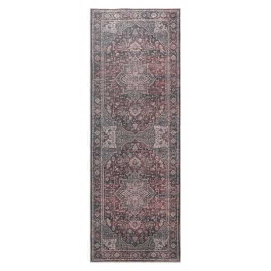 Kaleen Boho Patio Collection Multi Teal Throw Rug 2' x 3'