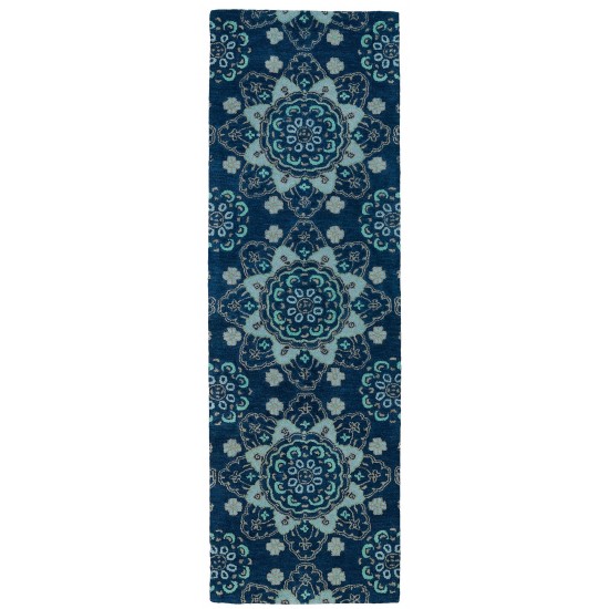 Kaleen Global Inspiration Collection Dark Navy Area Rug 8' x 10'