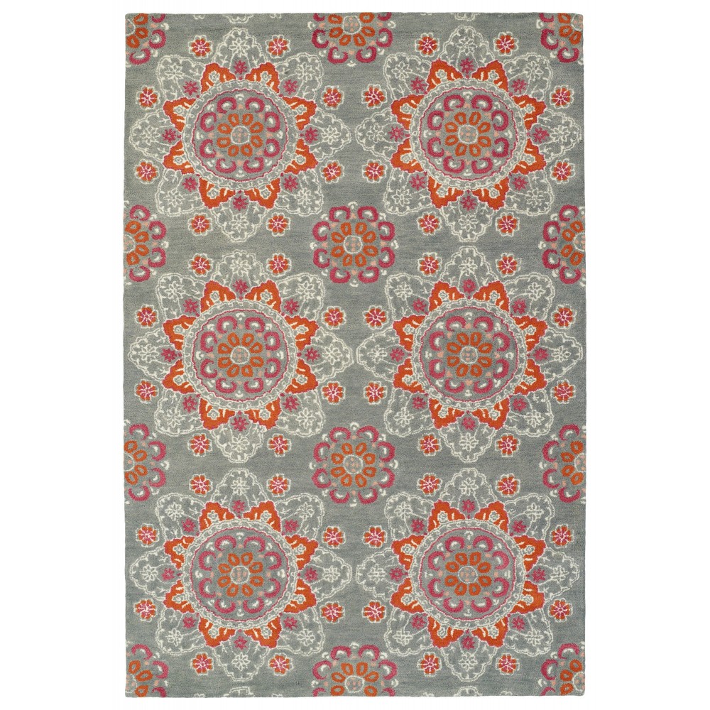 Kaleen Global Inspiration Collection Gray Ivory Area Rug 9' x 12'