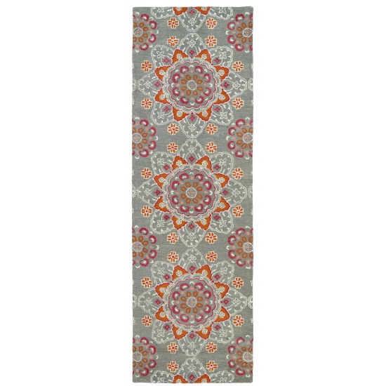Kaleen Global Inspiration Collection Gray Ivory Area Rug 9' x 12'