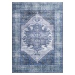 Kaleen Boho Patio Collection Blue Lavender Throw Rug 2' x 3'