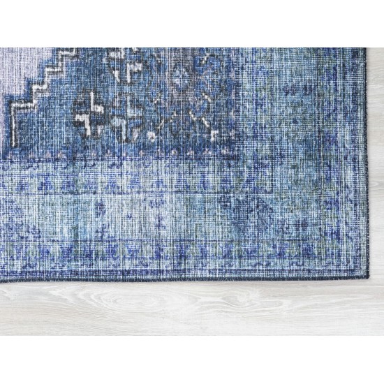 Kaleen Boho Patio Collection Blue Lavender Throw Rug 2' x 3'