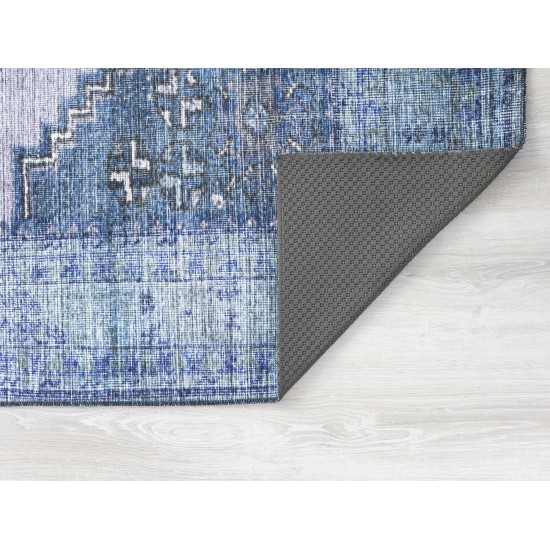 Kaleen Boho Patio Collection Blue Lavender Throw Rug 2' x 3'