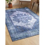 Kaleen Boho Patio Collection Blue Lavender Throw Rug 2' x 3'