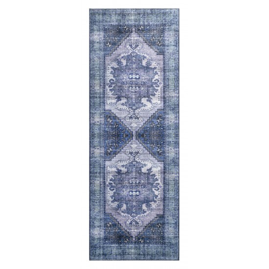 Kaleen Boho Patio Collection Blue Lavender Throw Rug 2' x 3'