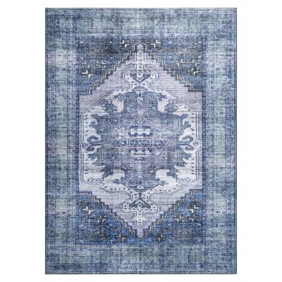 Kaleen Boho Patio Collection Blue Lavender Runner 2'3" x 7'6"