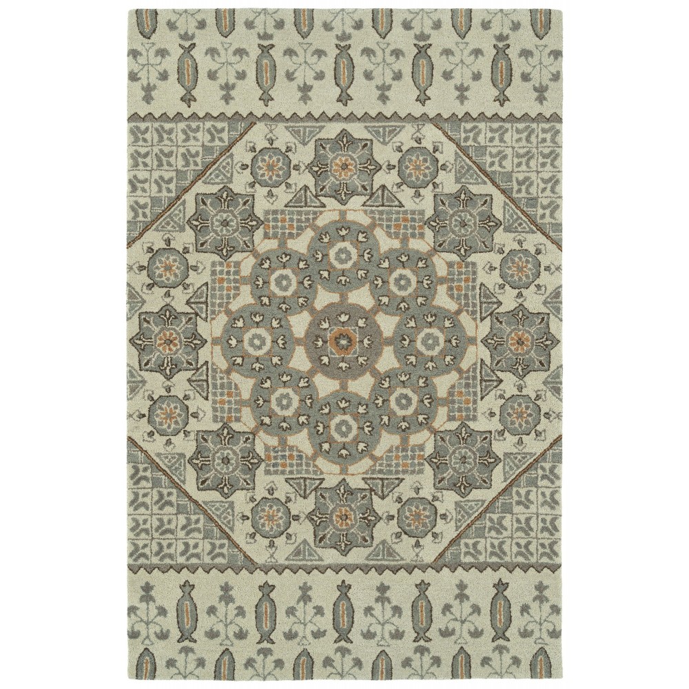 Kaleen Helena Collection Ivory Gray Throw Rug 2' x 3'