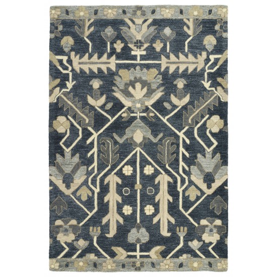 Kaleen Brooklyn Collection Dark Denim Throw Rug 2' x 3'