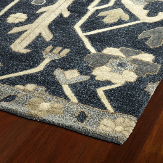 Kaleen Brooklyn Collection Dark Denim Throw Rug 2' x 3'