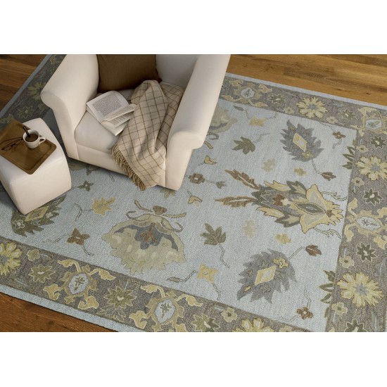 Kaleen Brooklyn Collection Light Silver Area Rug 5' x 7'6"