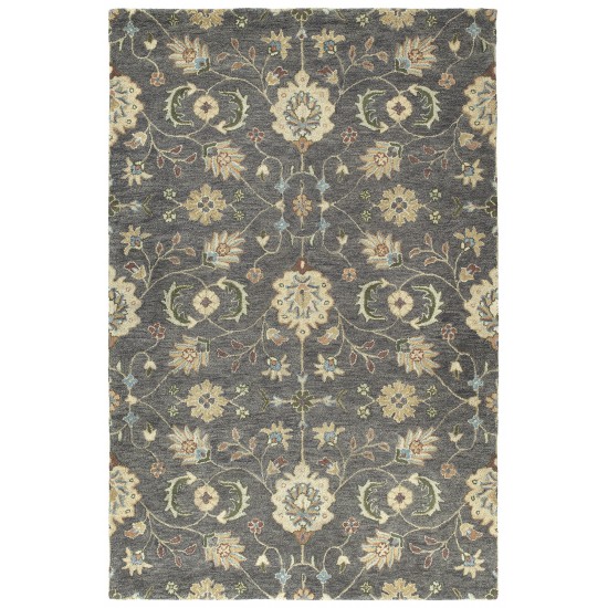 Kaleen Helena Collection Charcoal Background Beige Area Rug 10' x 14'