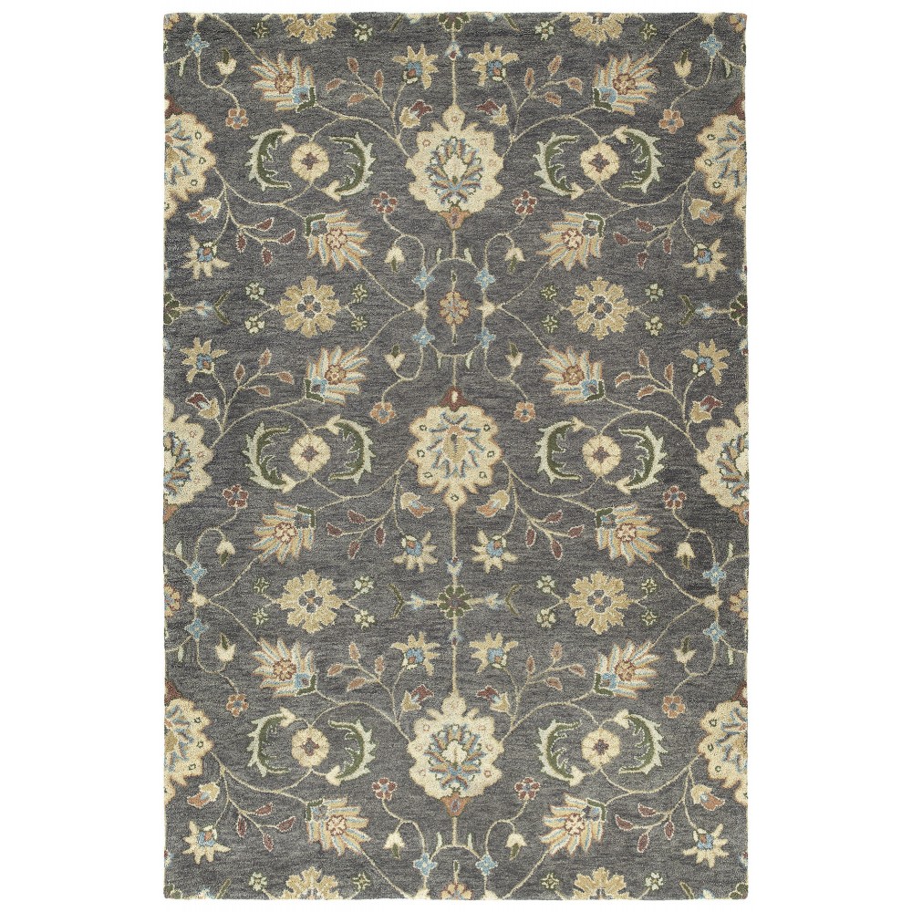 Kaleen Helena Collection Charcoal Background Beige Area Rug 10' x 14'