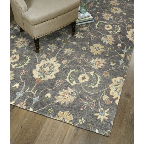 Kaleen Helena Collection Charcoal Background Beige Area Rug 10' x 14'