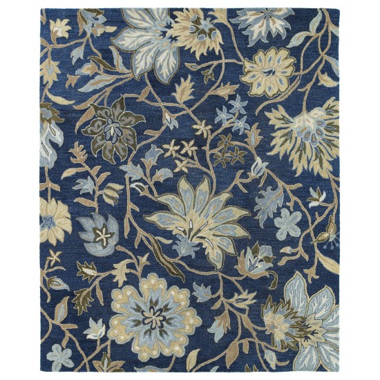 Kaleen Brooklyn Collection Dark Blue Throw Rug 2' x 3'