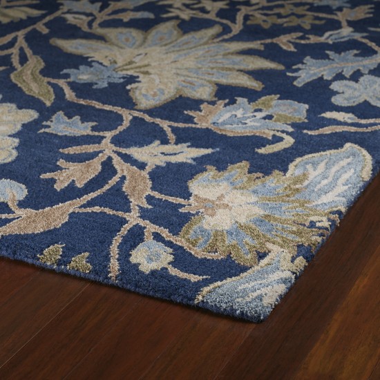 Kaleen Brooklyn Collection Dark Blue Throw Rug 2' x 3'