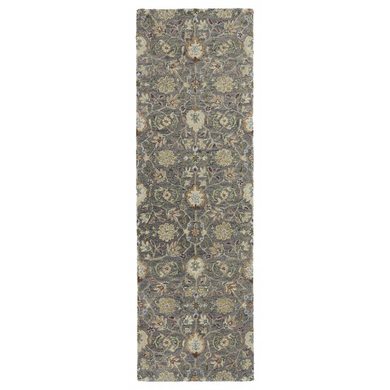 Kaleen Helena Collection Charcoal Beige Runner 2'6" x 12'