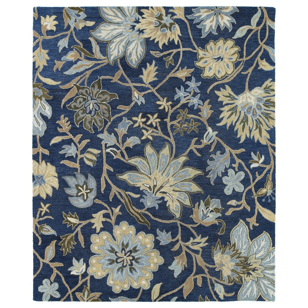 Kaleen Brooklyn Collection Dark Blue Area Rug 9'6" x 13'