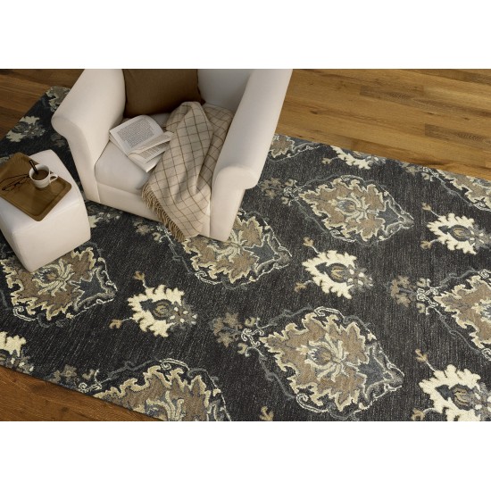 Kaleen Brooklyn Collection Dark Charcoal Area Rug 5' x 7'6"