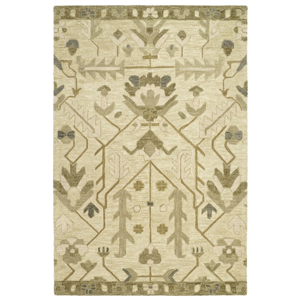 Kaleen Brooklyn Collection Light Olive Throw Rug 2' x 3'